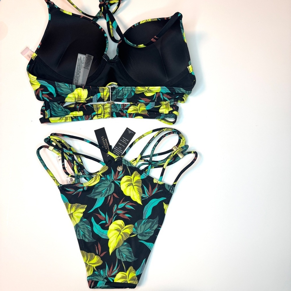 Victoria’s Secret Swim Bikini Set Brazilian Tropical Pattern Small, 32A NWT - Picture 6 of 12